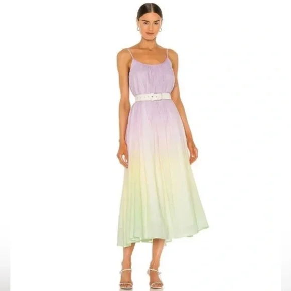 open lace back dress Magenta Ombre Maxi Dress main image 1